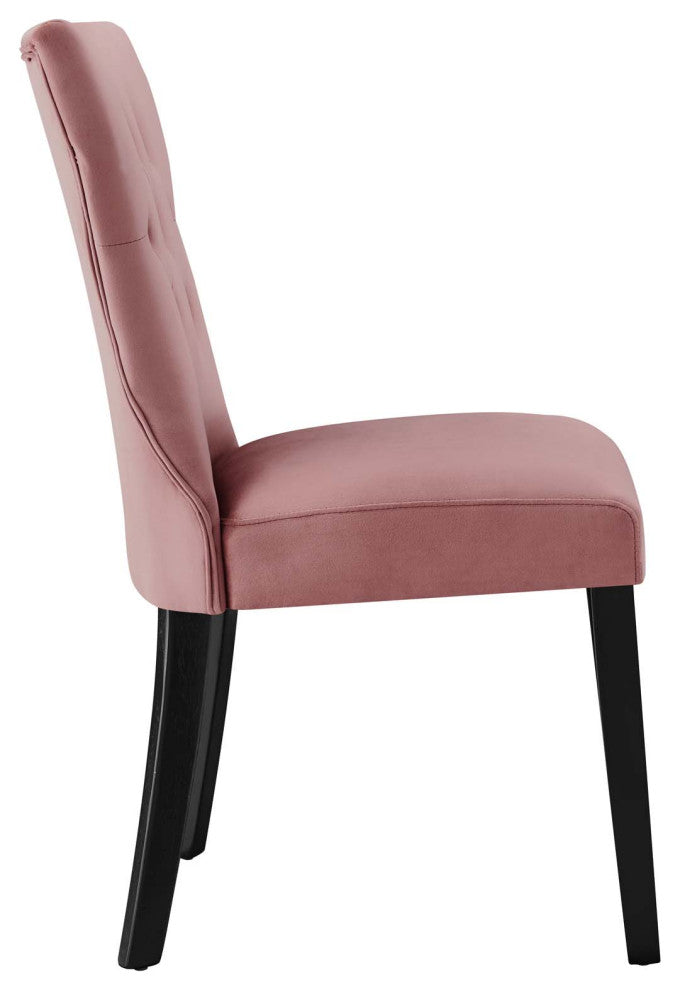 Silhouette Performance Velvet Dining Chairs, Set of 2, Dusty Rose