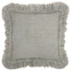 Nourison Home 24"x24" Mina Victory Sofia Linen Frilled Border Gray Pillows