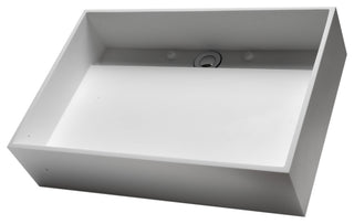 20" x 14" White Matte Solid Surface Resin Sink