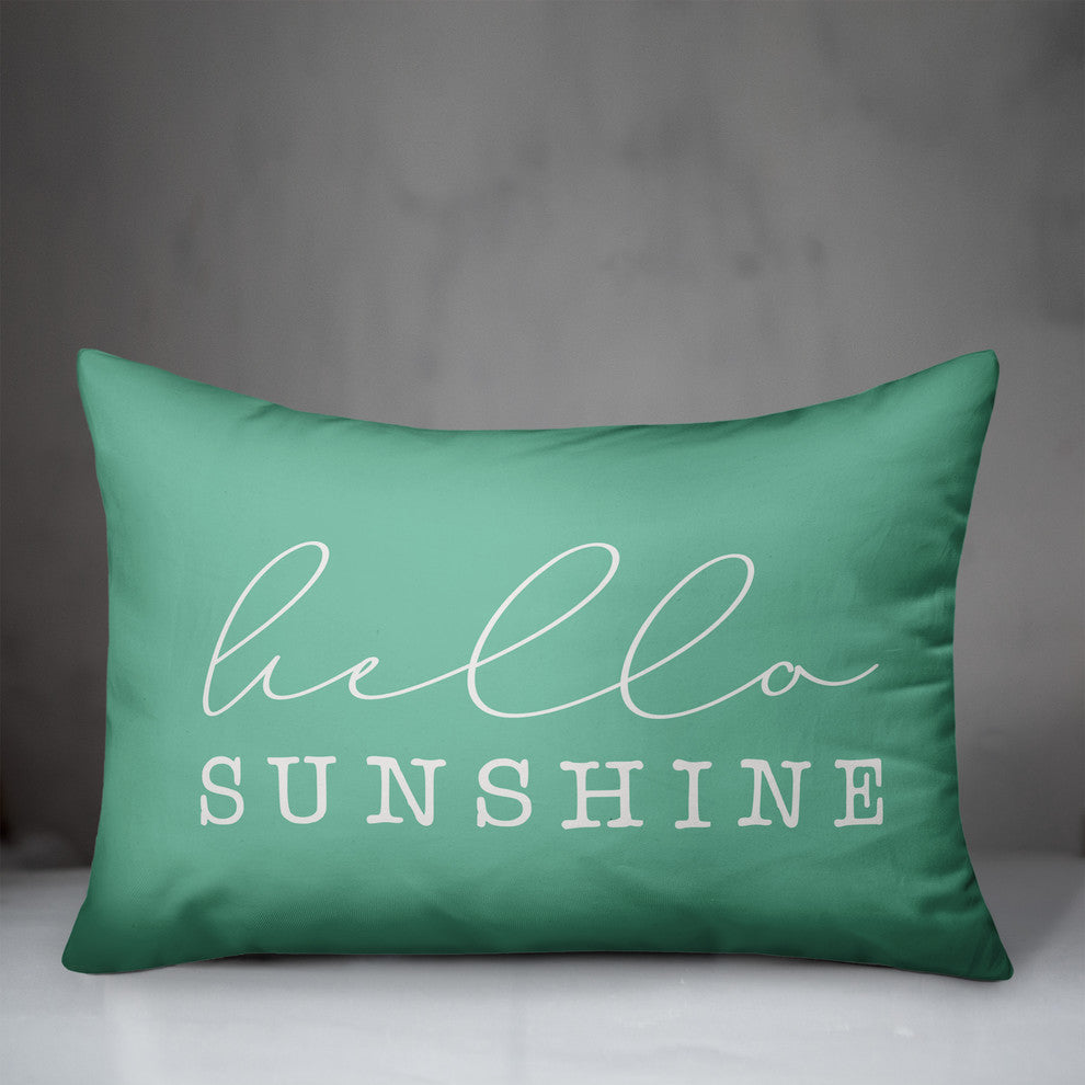 Hello Sunshine Script Outdoor Lumbar Pillow