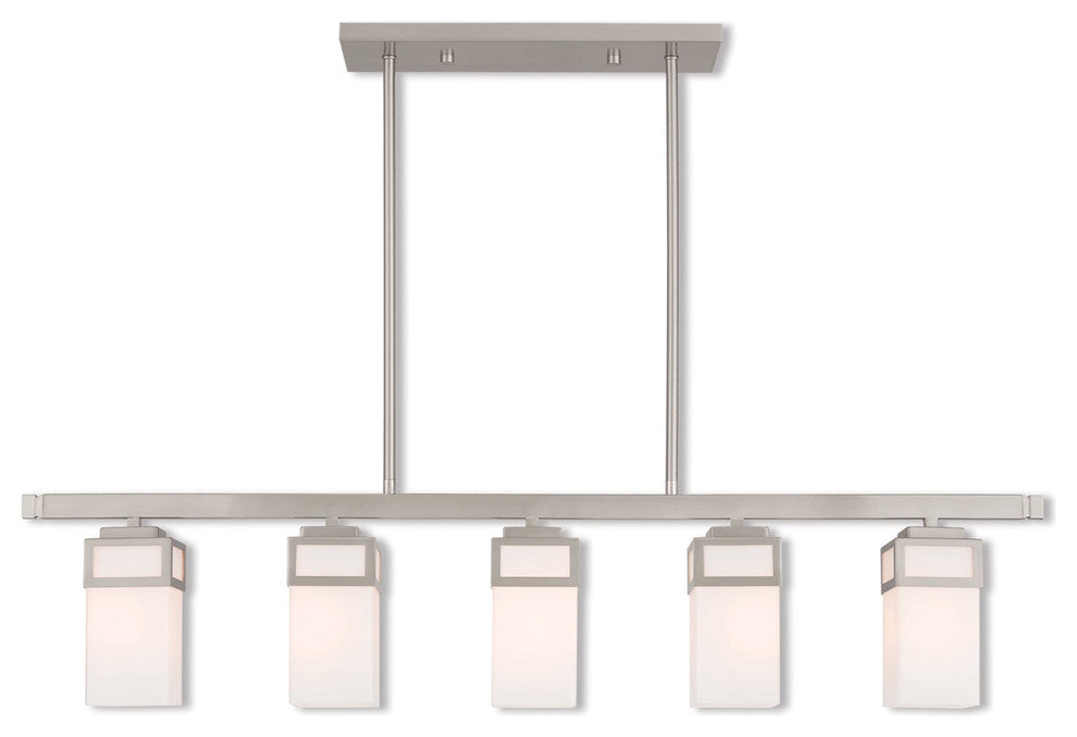 Livex Lighting Harding Brushed Nickel Light Linear Chandelier