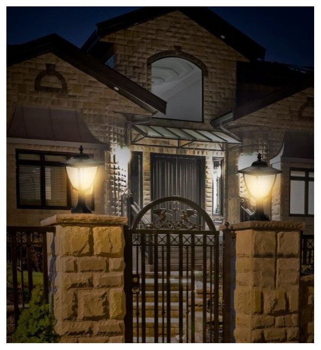 16" Bayport Solar Lamp With 3 Mounting Options With Natural White LED