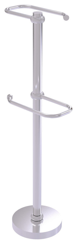 Free Standing Two Roll Toilet Tissue Stand, Satin Chrome