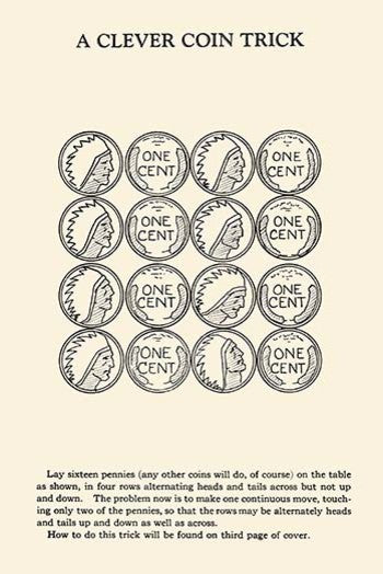 A Clever Coin Trick16 Pennies - Framed Paper Poster 20" x 30"