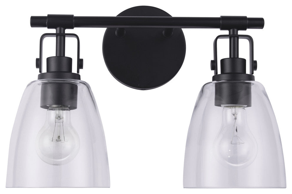 Modern Farmhouse Black 2-Light Vanity Light Wall Sconces