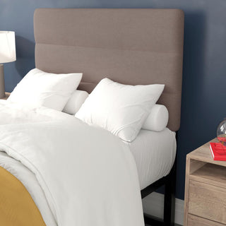 Paxton Stitched Upholstered Adjustable Height Headboard, Taupe, Twin