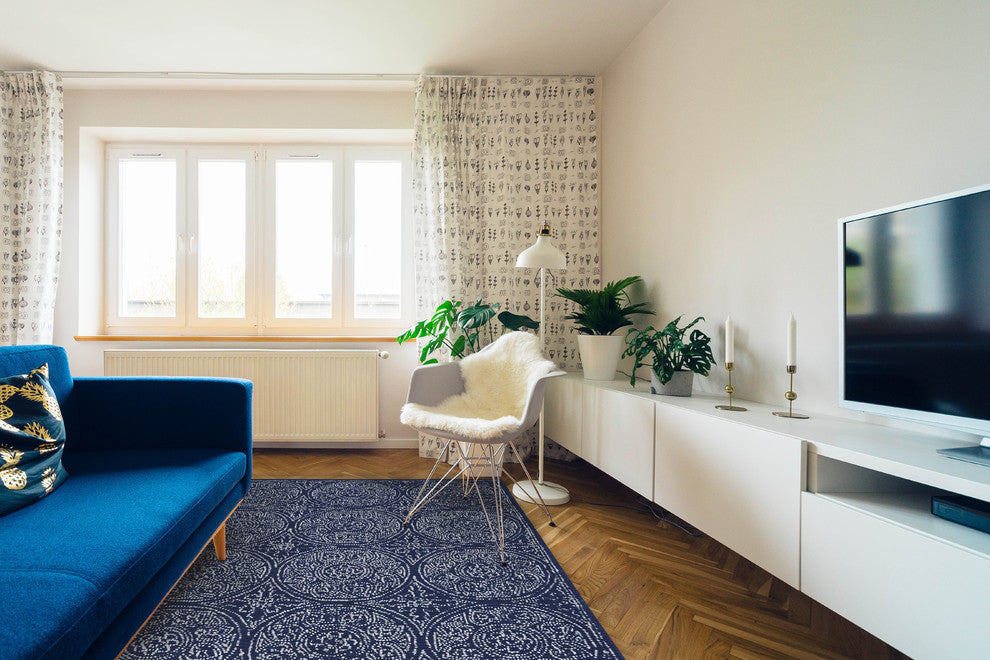 Allure Rectangle Hand Tufted Rug, Indigo, 9'x12'