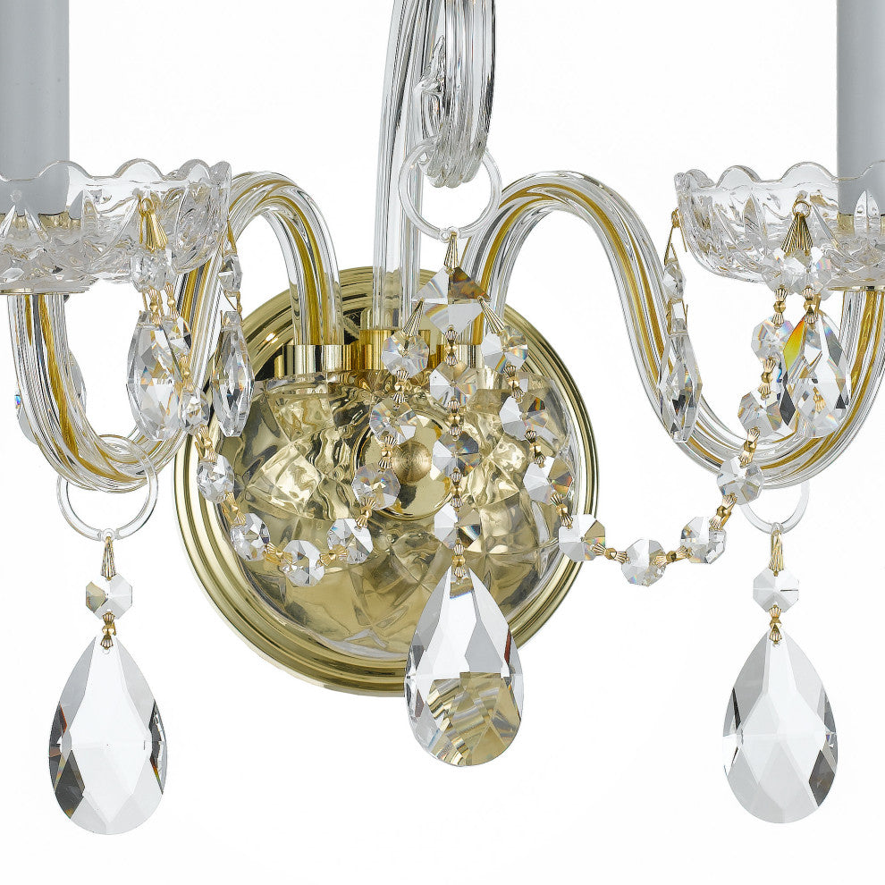 Crystorama Lighting Group 1032-CL-MWP Traditional Crystal 2 Light - Polished