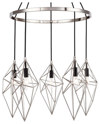 Woodbridge Lighting Lanning 5-Light Chandelier, Nickel/Nickel