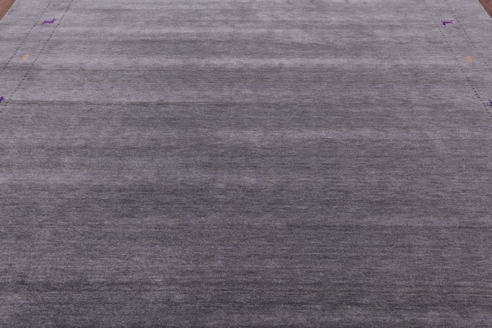 9' Square Hand-Knotted Persian Gabbeh Rug Q4357