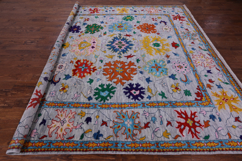 10' Square Turkish Oushak Handmade Wool Rug - Q13288