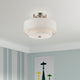 Meridian 2 Light Brushed Nickel Semi-Flush Mount With Oatmeal Shade