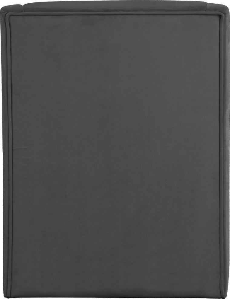 Rivet Velvet Upholstered Accent Chair, Gray