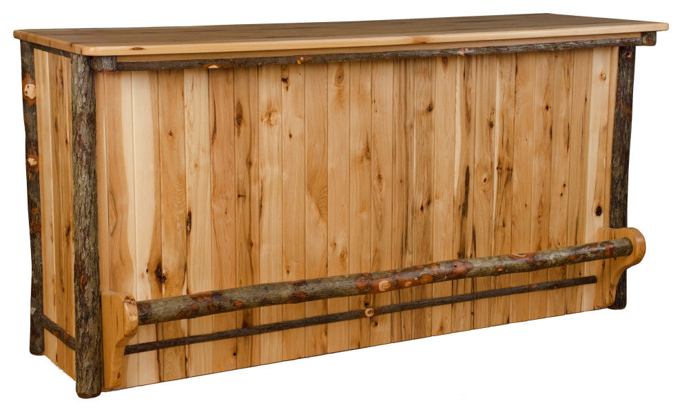 Hickory Log Freestanding Bar, All Hickory