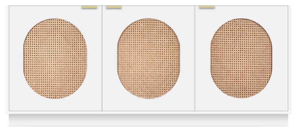 Cane Sideboard/Buffet, White