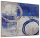 Circle Abstract Wall Art 36x47 With Silver Frame, Blue & Silver