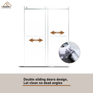 48-in x 76-in Frameless Sliding Shower Door, Chromed