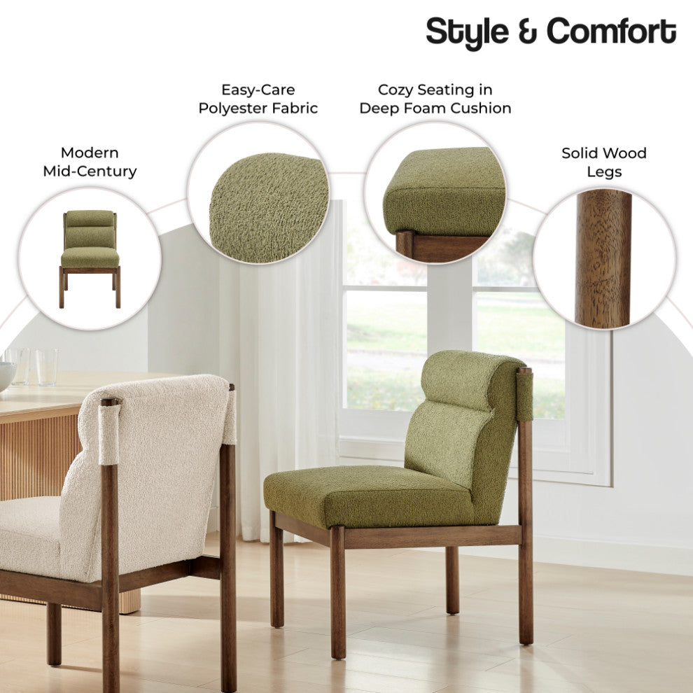 Micah Dining Side Chair, Palladian Green, Fabric