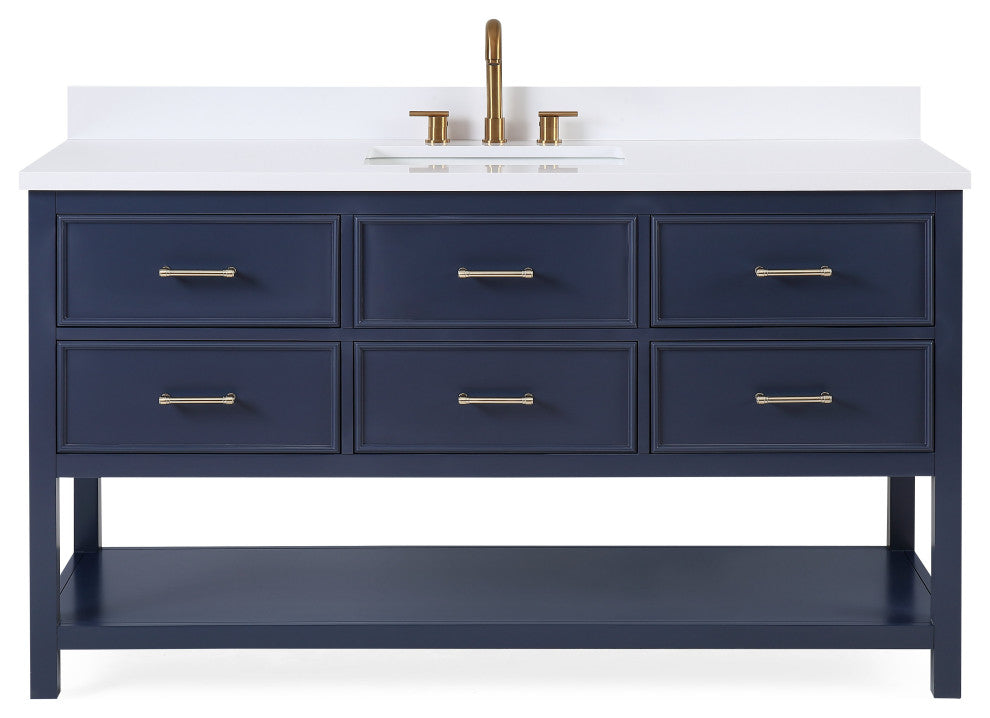 60" Tennant Brand Navy Blue Color Felton Bathroom Sink Vanity