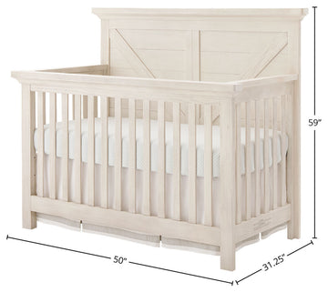 Westfield 50"W Wood 4-in-1 Convertible Crib, Brushed White