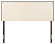 Modern Contemporary King Size Nailhead Upholstered Headboard, Ivory Fabric