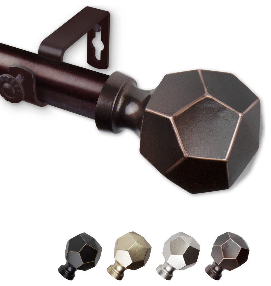 Theobald 1" Curtain Rod, Bronze, 28-48"