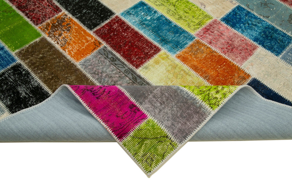 Rug N Carpet - Handmade Anatolian 6' 8" x 10' 0" Wool Patchwork Area Rug