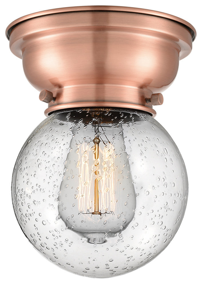 Innovations 623-1F-AC-G204-6-LED 1-Light Flush Mount, Antique Copper