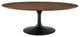 Modern Lounge Oval Coffee Table, Wood Metal Steel, Black Walnut Brown