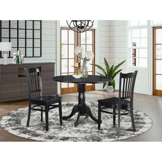 3 Pc Small Kitchen Table, Chairs Set-Round Kitchen Table, 2 Dinette Chairs