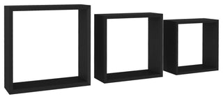 vidaXL wall cube shelves Floating Cube Shelves Display Shelves 3 Pcs Black