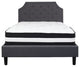 Full Size Tufted Platform Bed-Dk Gray Fabric With Pocket Spring Mattress