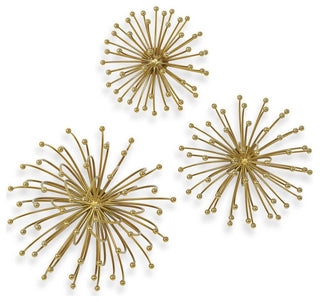 Uttermost 04337 Aga 8" Tall Metal Abstract Sculpture - Set of 3 - Gold