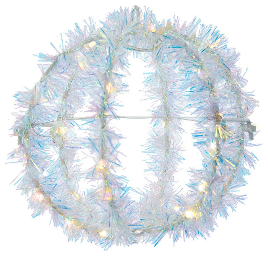 6" Warm White LED Tinsel Foldable Sphere