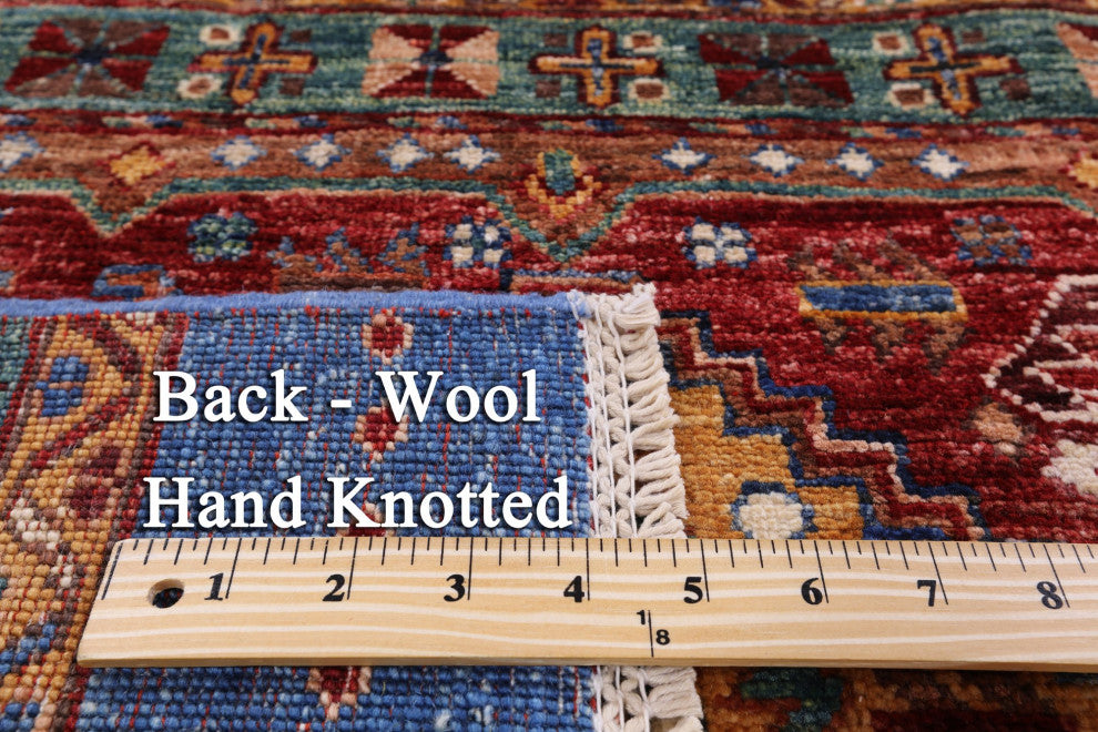 5' 7" X 8' 6" Super Kazak Khorjin Handmade Wool Rug Q7642