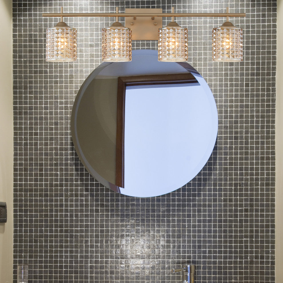 Modern Elegant Cut Crystal 4-Light Vanity