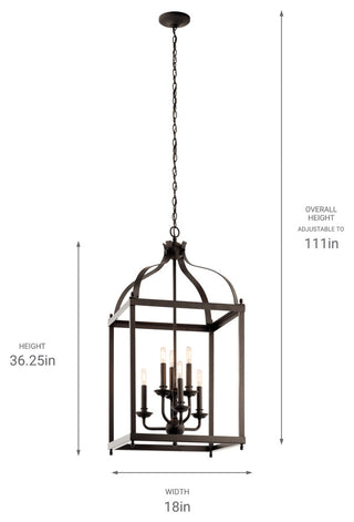 Foyer Chandelier 6-Light, Olde Bronze