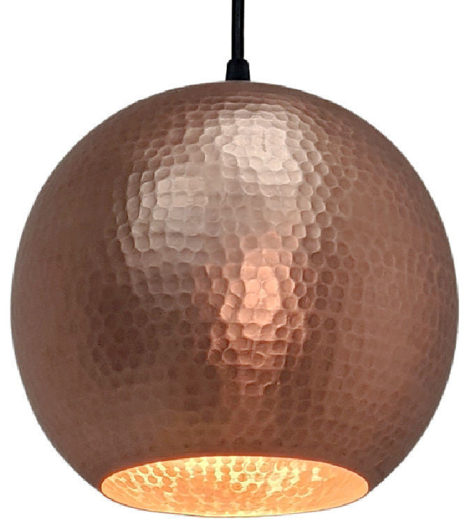 SoLuna Copper Pendant Light, Globe, Matte Copper, Extra Small