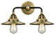 Innovations 288-2W-BAB-M4-AB-LED 2-Light Bath Vanity Light, Black Antique Brass