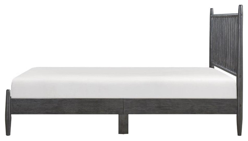 Pemberly Row Contemporary Wood Full Size Platform Bed in Gray