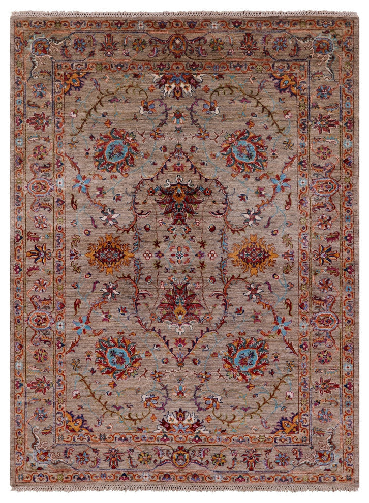 5' 7" X 7' 9" Persian Tabriz Handmade Wool Rug Q7620
