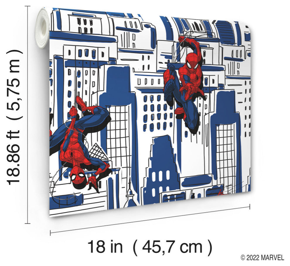 Spider-Man Cityscape Peel And Stick Wallpaper