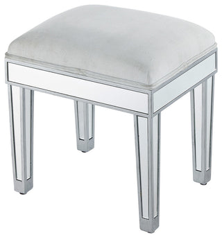 Dressing Stool 18" Wx 14" D X 18" H, Antique Silver Paint