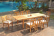 9-Piece Outdoor Teak Dining Set: 122" Extension Rectangle Table, 8 Osbo  Chairs