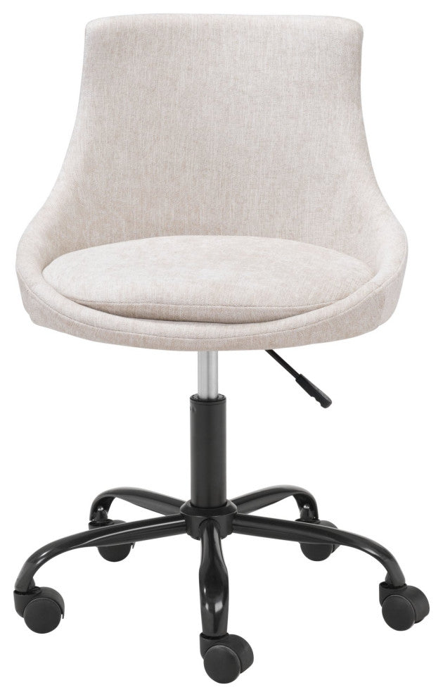 Computer Work Chair, Steel Metal, Fabric, Beige, Black, Home Business Office