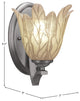 Zilo Wall Sconce, Graphite, 7" Vanilla Leaf Glass