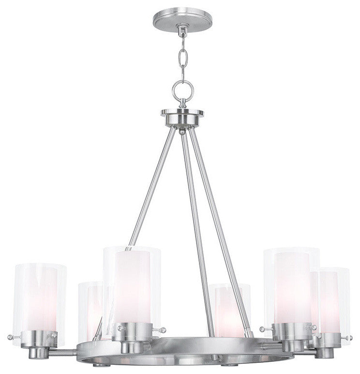 Manhattan Chandelier, Brushed Nickel