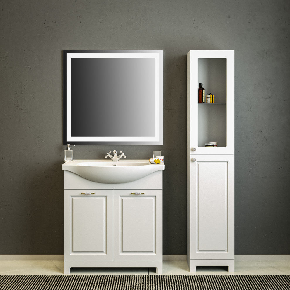 Modern Free standing Bathroom Vanity | Classic White Matt 32"-Omega R  24"