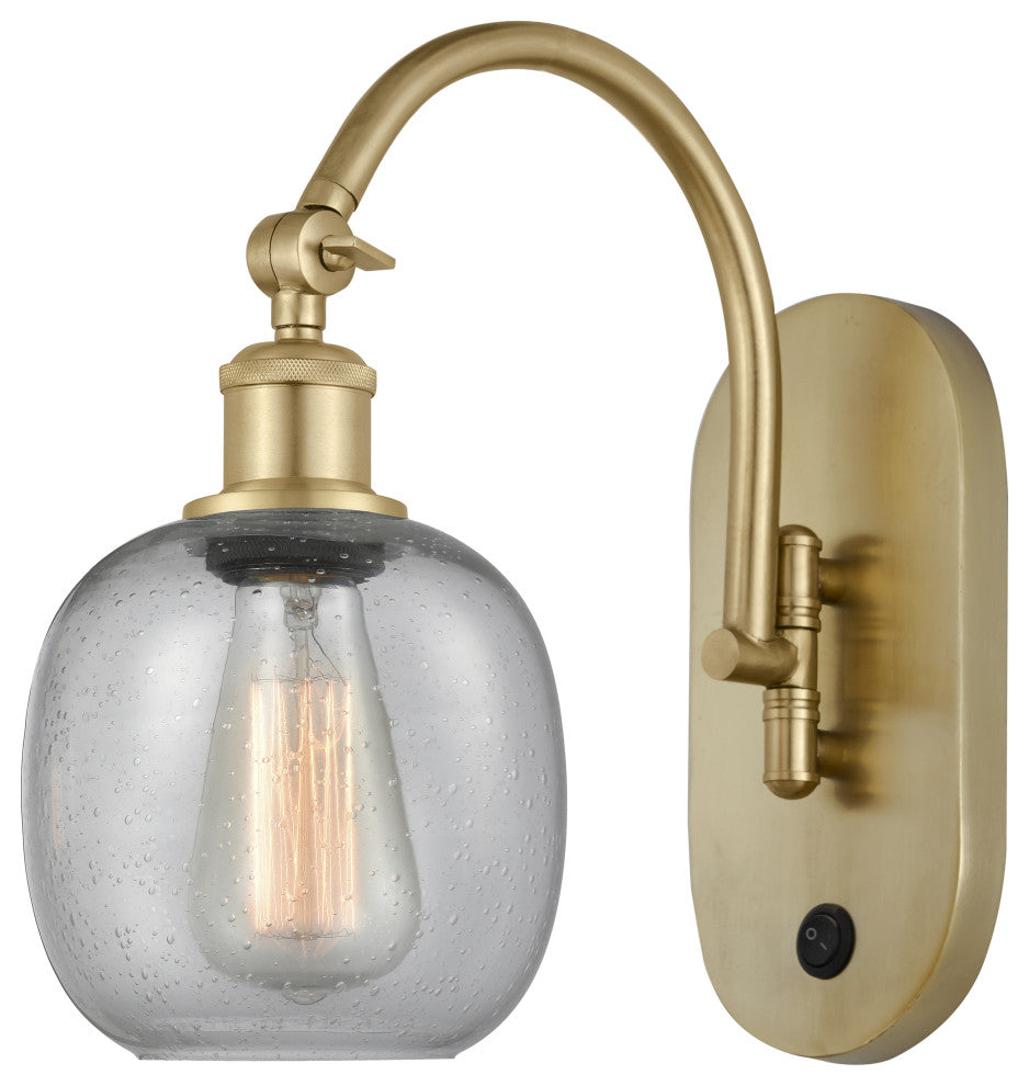 Innovations 518-1W-SG-G104-LED Belfast 1 Light 6" Sconce, Satin Gold