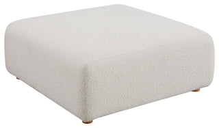 Hangove Upholstered Boucle Ottoman, Cream Boucle